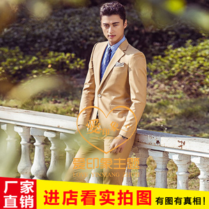 新款舞台表演男装三件套纯色男装西服影楼主题男装礼服演出服西装