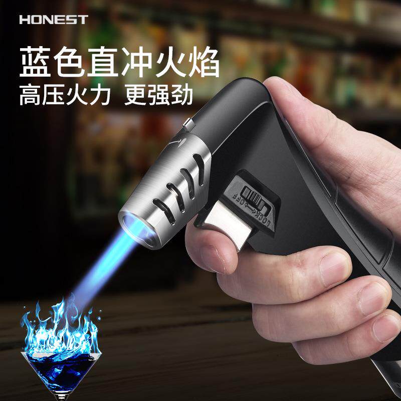 百诚直冲防风雪茄焊接喷火枪金属户外烧烤烘培工具充气明火打火机