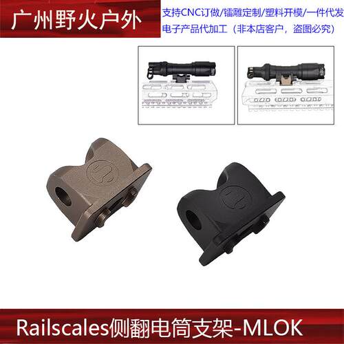 【Railscales侧翻电筒支架】M340C M640DF战术手电筒侧翻底座MLOK