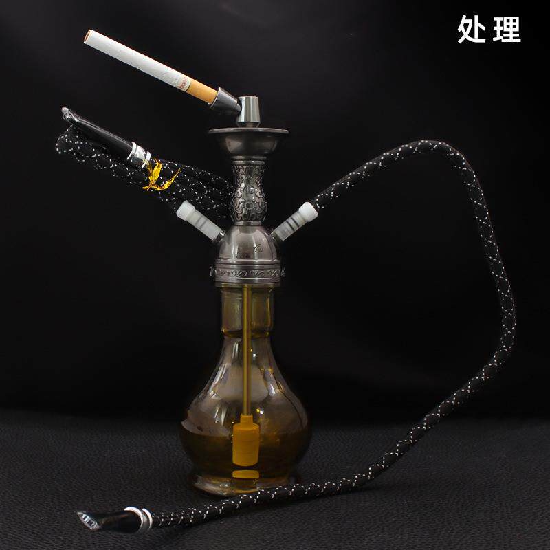 处理  正牌ZB520水烟壶全套过滤金属 透明水烟筒玻璃水烟壶两用