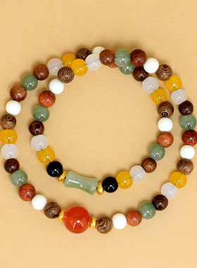 多宝珠DIY多彩系列款手链规格6mm清新设计感串珠复古百搭手链配饰