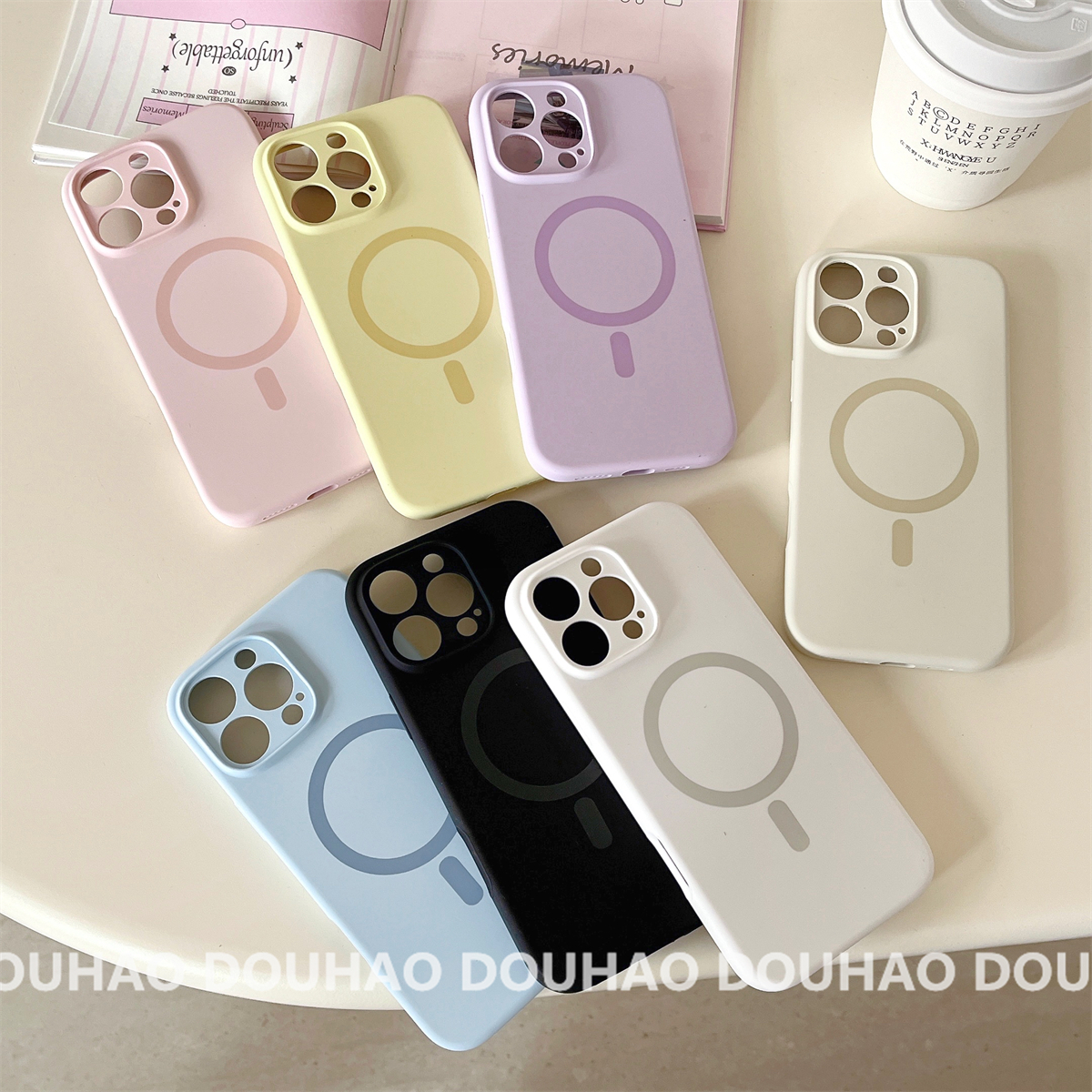 适用于苹果16Promax手机壳液态肤感磁吸圈精孔iPhone15/14/13/12/11简约全包防摔保护套