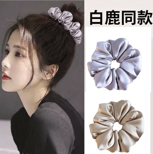 新款缎面枕头睡觉发圈高颜值缎面丸子头盘发肥肠头绳扎头发饰