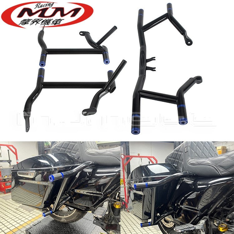适用哈雷戴维森伊莱克特滑翔标准FLHT路王鞍囊防护防撞杆14-25年