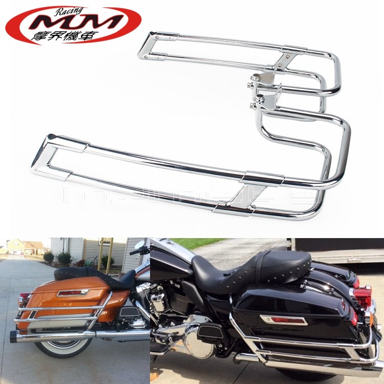 适用哈雷摩托车改装配件路王超级滑翔至尊滑翔后边箱架马鞍包护架