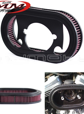 适用哈雷FLT/FXR/FXST/FLST摩托车改装件可水洗重复用空气滤清器