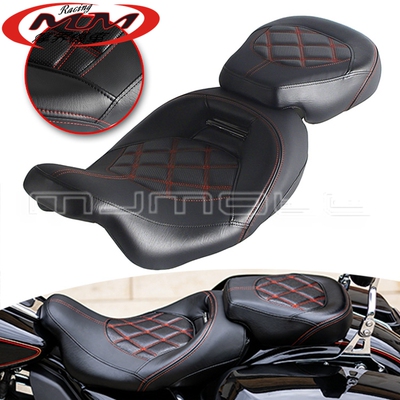 适用哈雷路王Electra Glide/Touring红色前后坐垫专用座椅09-21年
