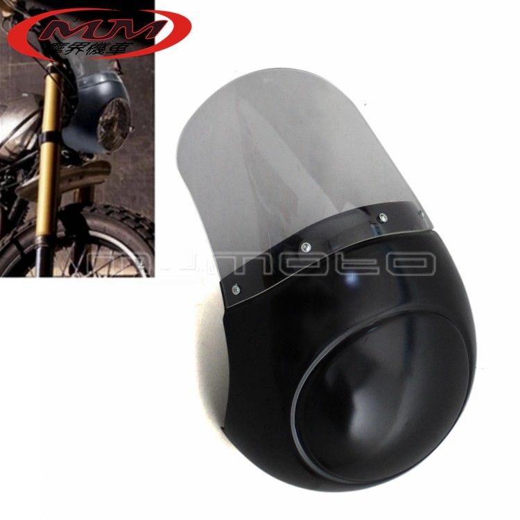 适用于哈雷本田摩托车改装配件前大灯头罩整流罩前挡风玻璃前风挡