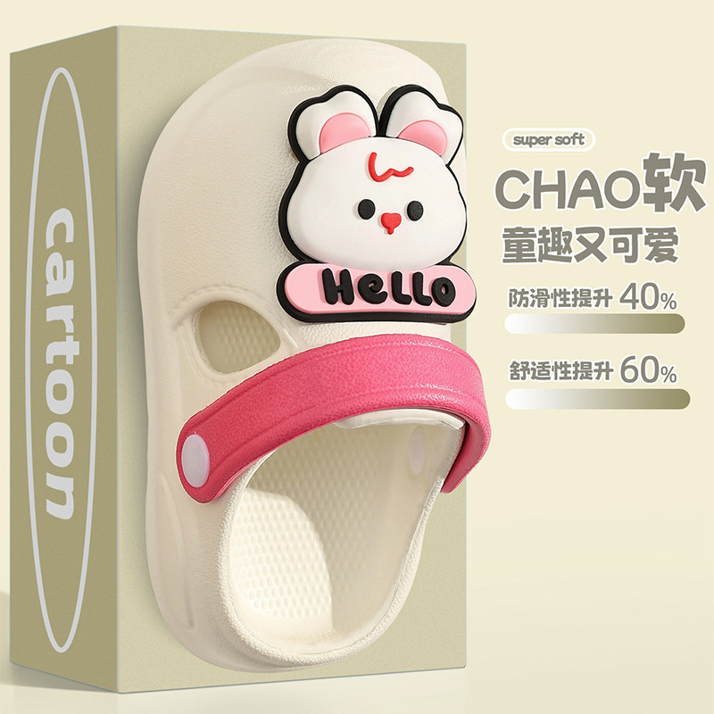 男女童2026洞洞鞋夏款1-3岁宝宝软底婴幼儿包头凉拖鞋室内外两穿