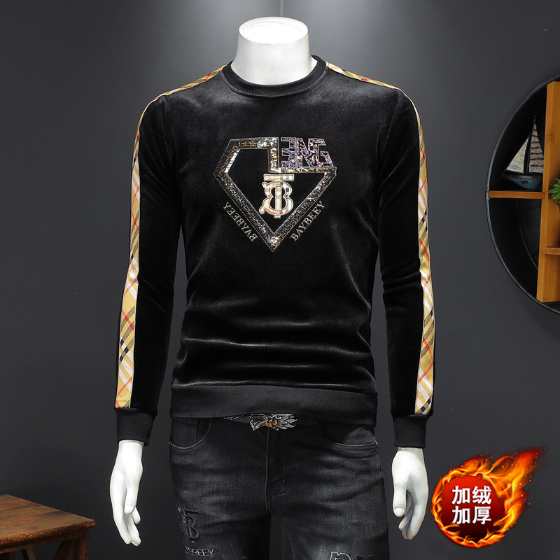 秋冬金丝绒加绒加厚卫衣男D302--2156P105，男装卫衣，电商D302