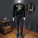 秋冬装新款金丝绒加绒加厚卫衣7305P115，男装卫衣，电商D302