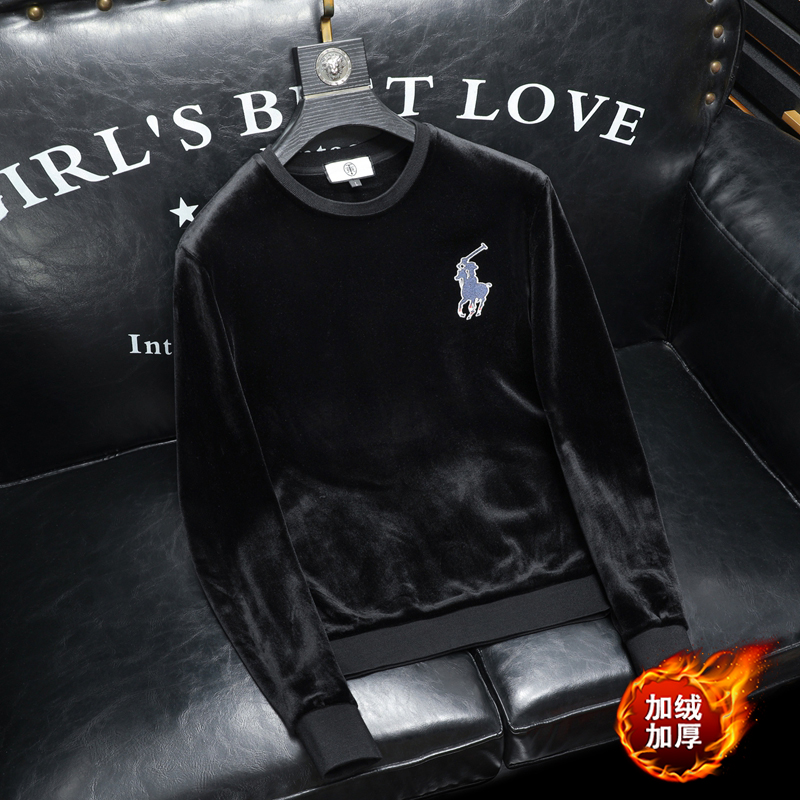 秋冬装新款金丝绒加绒加厚卫衣7302P115，男装卫衣，电商D302