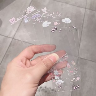 适用苹果4/5/6S钢化膜iPhone7Plus透明8半屏SE 2/3保护膜卡通可爱彩膜