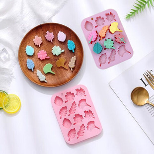 叶子树叶烘焙模具diy巧克力蛋糕装饰四叶草枫叶银杏滴胶硅胶磨具