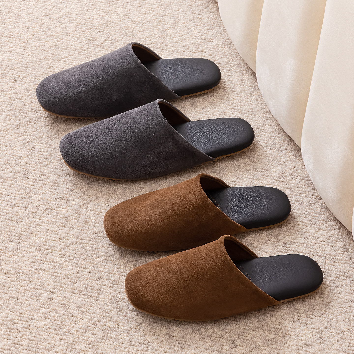 高端全真皮家居室内拖鞋男女新款春秋季家用防滑地板牛皮拖鞋包头,居家布艺,居家凉拖/凉鞋,淘宝优惠券,粉丝福利购,淘宝优惠卷