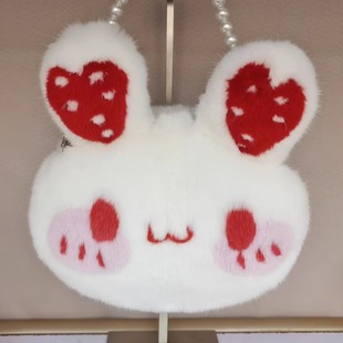 进口水貂真毛皮草包可爱卡通兔子包单肩斜挎手提女包 定制女包