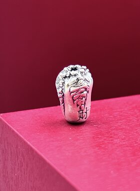 纯银3D足银999大白菜路路通编绳