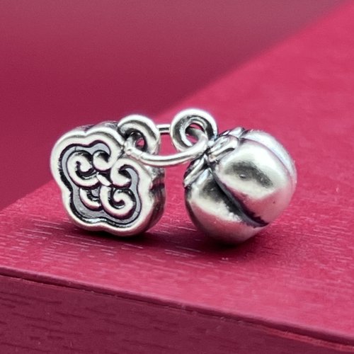 足银9999古法祥云好柿小吊坠