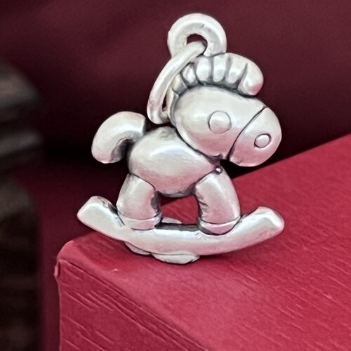 纯银3D挂坠摇摇生肖马挂坠