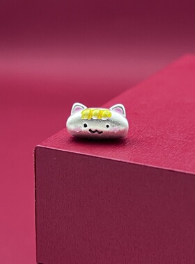 纯银隔珠3D足银999凯蒂猫珐琅彩