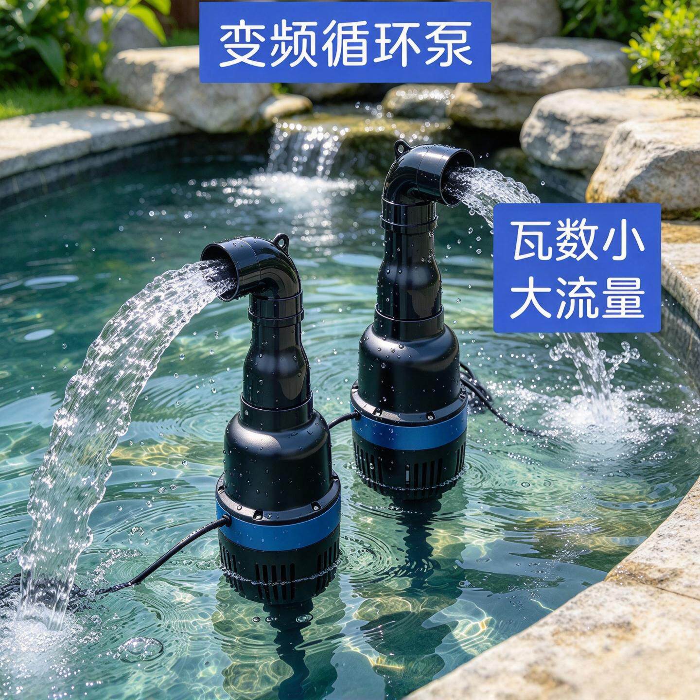 格池变频循环泵户外喷泉泵大流量鱼池泵潜水泵烟斗泵园林喷泉造流
