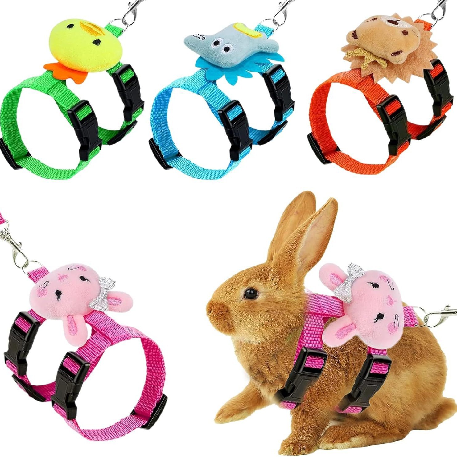 小宠猫咪牵引可调节跨境宠物郊游绳可爱公仔绳防挣脱兔子牵引绳