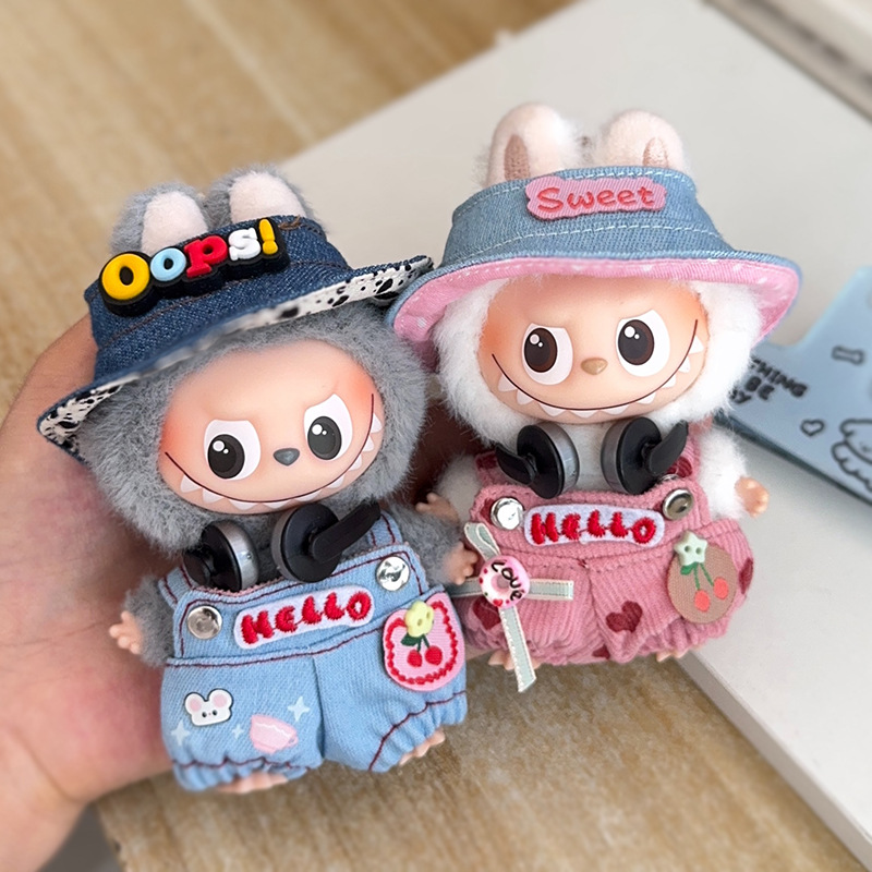 RMAX新款四代labubu娃衣心底密码背带裤帽子套装拉布布4.0衣服酷