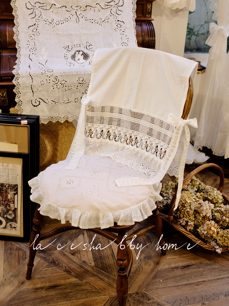 新款法式浪漫复古餐桌白色纯棉蕾丝蝴蝶结椅背套椅套椅罩,居家布艺,椅套/椅垫,淘宝优惠券,粉丝福利购,淘宝优惠卷