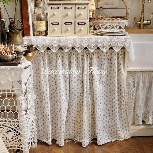 法式复古紫色碎花窗幔遮挡帘门帘