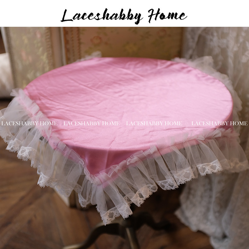 LACESHABBY 새로운 사용자 정의 유럽 복고풍 스타일의 작은 신선한 레이스 새틴 부드러운 플레이스 매트 테이블 매트 식탁보