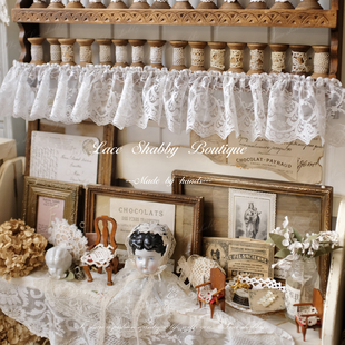 太浪漫了 中古风白色浮雕蕾丝DIY蕾丝花边自粘帘头 LACESHABBY法式