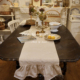 LACESHABBY治愈系法式 复古风格 棕色格子棉麻荷叶边桌布桌旗盖巾
