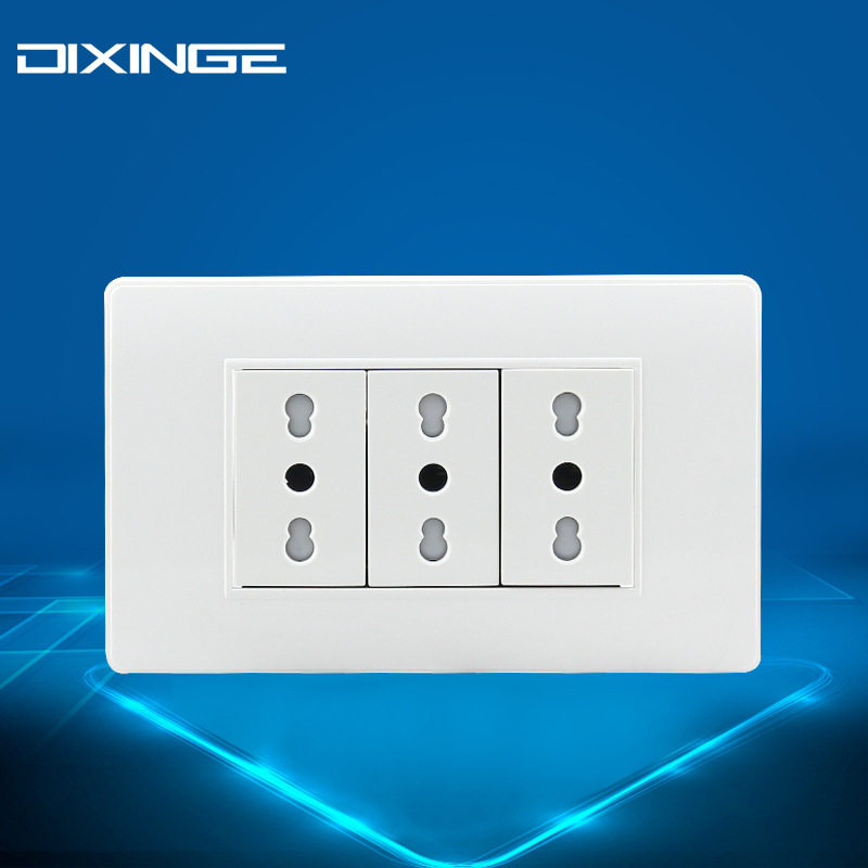 118型16A意标插座PC面板三位意大利墙壁插座三联意规意式电源插座