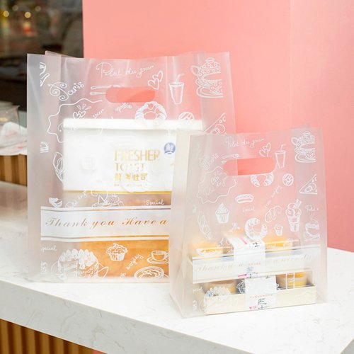 烘焙外卖透明手提塑料袋可定制