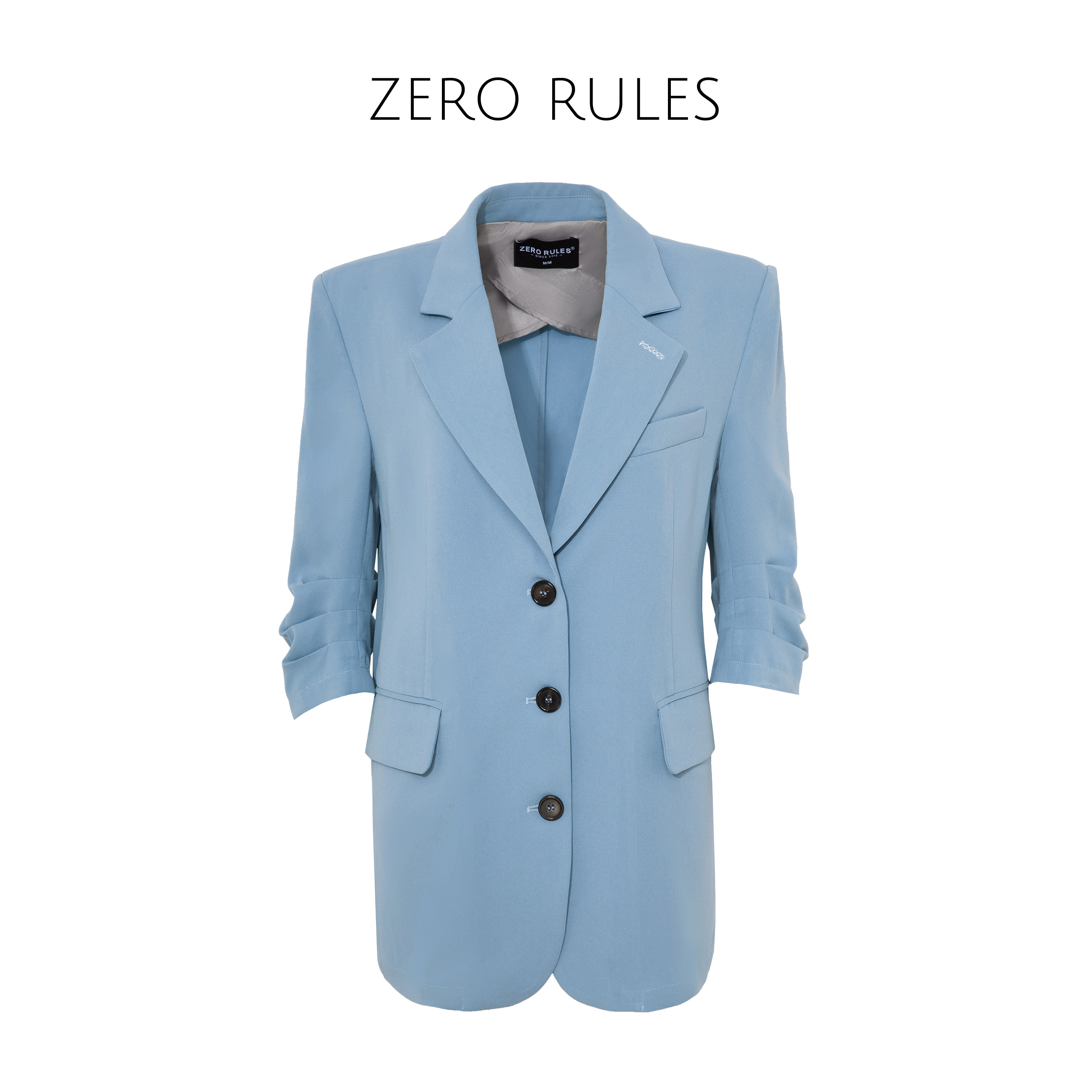 宛宛轻奢【蓝色地中海】高定麻感醋酸 原创设计西装 裤装系列