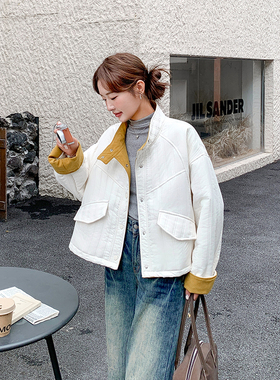 新品首发 有货 秋冬新款撞色夹棉外套2C285-2605-P175-K258