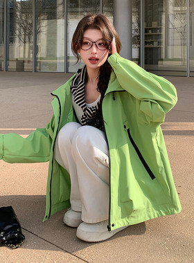 2025新款大货已出春款外套2C-216-W2032-P140-K198-苹果绿+慕斯粉