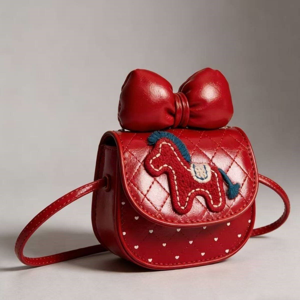 2026新款女童可爱斜挎包卡通蝴蝶结小马新年红包女孩迷你压岁钱包