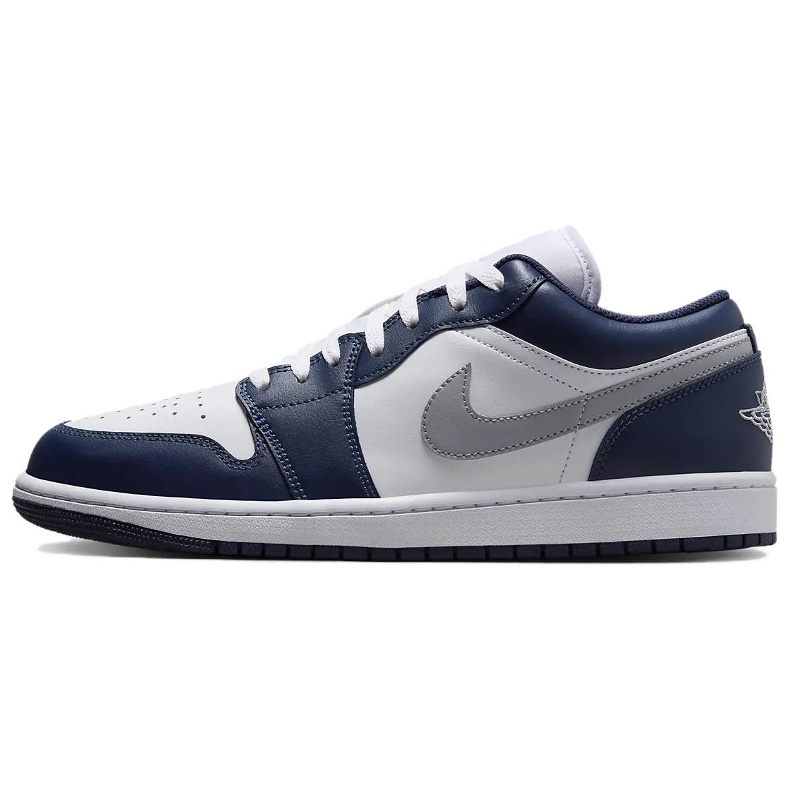 Jordan Air Jordan 1 舒适经典复古简约低帮减震篮球鞋 男款 白蓝