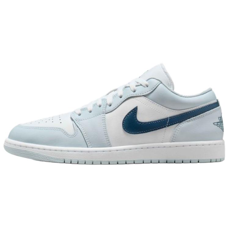 Jordan Air Jordan 1 舒适经典复古简约低帮篮球鞋 男款 浅蓝白