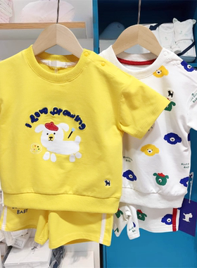 儿童套装男童夏季新款圆领短袖T恤短裤两件套韩版童装MS541302