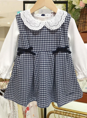 韩国童装秋季新款女童打底衫背心连衣裙两件套装MS490202