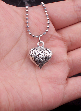 ins土酷蹦迪桃心情侣钛钢链子