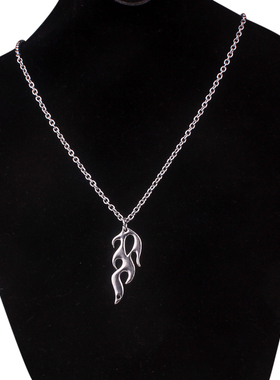 不惧汗水 ins网红项链嘻哈男女兔子火焰锁吊坠钛钢链气质土酷项链