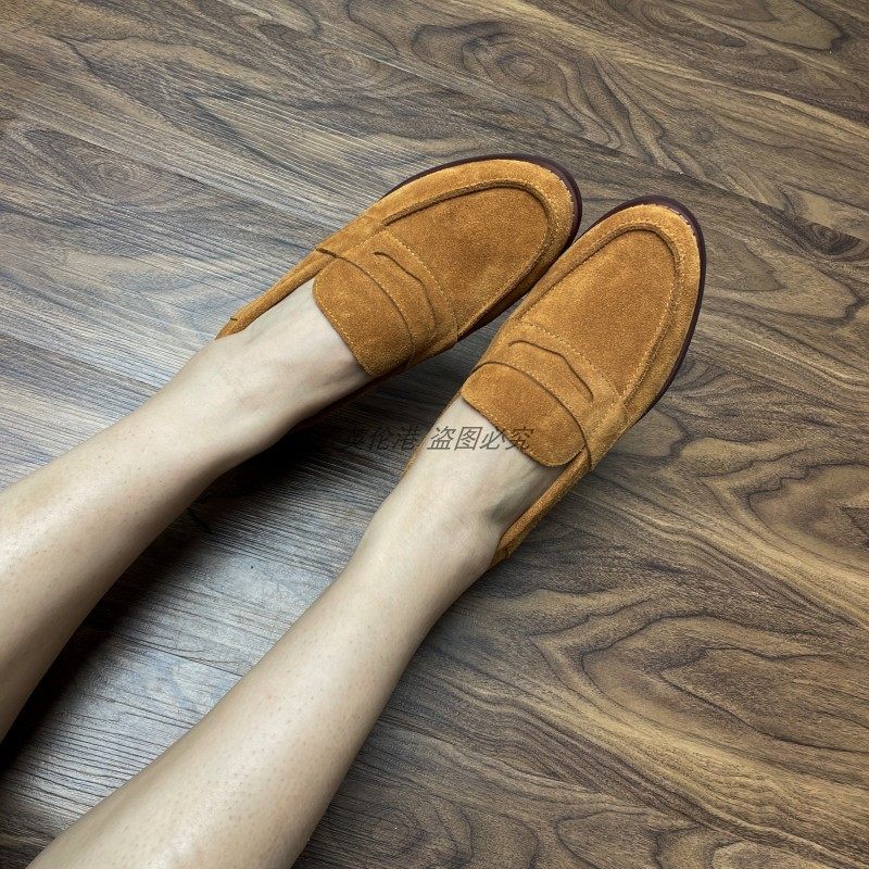 福利超软绒面乐福鞋女2025新款夏季美拉德小皮鞋英伦单鞋两穿卡其,女鞋,乐福鞋（豆豆鞋）,淘宝优惠券,粉丝福利购,淘宝优惠卷