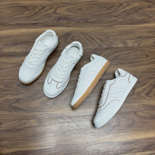 板鞋 阿甘鞋 女2026镂空透气软底系带复古休闲德训鞋 外贸羊皮小白鞋