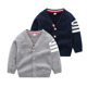 潮 针织开衫 春秋装 男宝宝纯棉毛衣学院风休闲外出小外套婴幼儿长袖