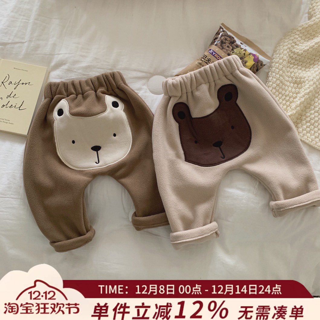 宝宝长裤双面绒屁屁裤