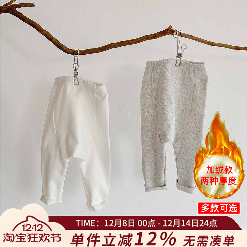 婴儿大pp裤宝宝纯色打底裤