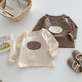 男女宝宝卡通可爱T恤1岁儿童圆领打底衫 婴儿衣服春秋装 韩版 上衣2